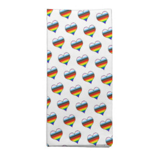 Rainbow Heart Pattern Cloth Napkin