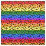Rainbow Heart Pattern Fabric