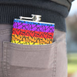 Rainbow Heart Pattern Flask