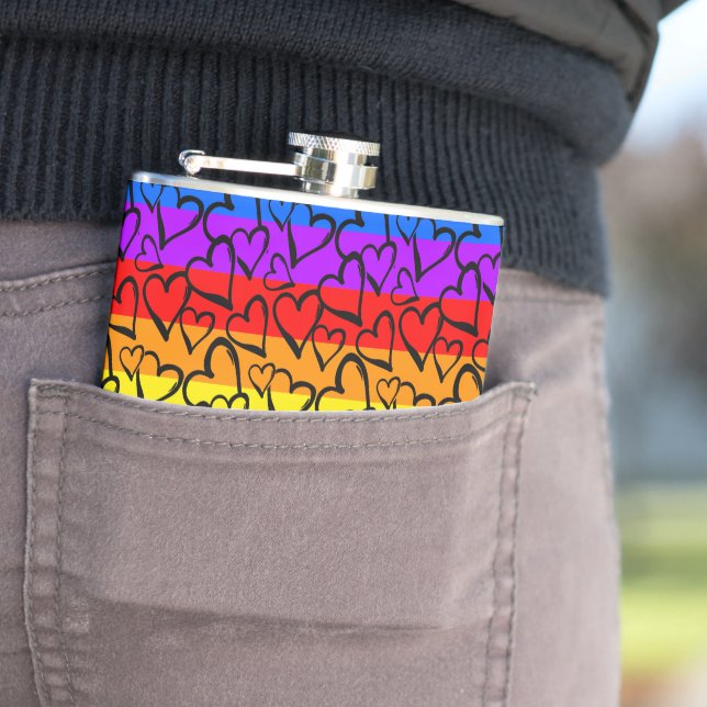 Rainbow Heart Pattern Flask (In Situ)