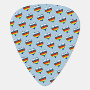 Rainbow Heart Pattern Guitar Pick