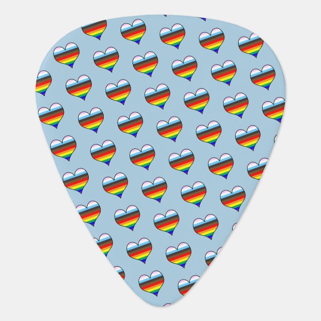 Rainbow Heart Pattern  Guitar Pick (Front)