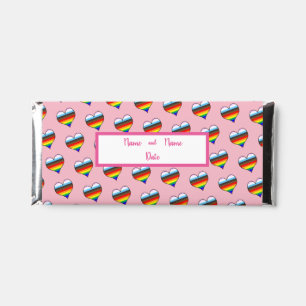 Rainbow Heart Pattern Hershey Bar Favors
