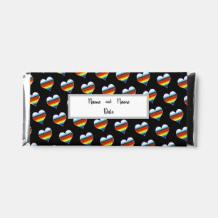 Rainbow Heart Pattern Hershey Bar Favors