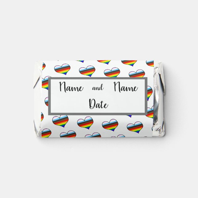 Rainbow Heart Pattern Hershey's Miniatures (Front)