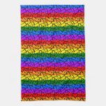 Rainbow Heart Pattern Kitchen Towel