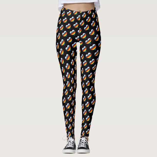 Rainbow Heart Pattern Leggings (Front)
