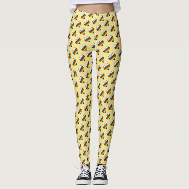 Rainbow Heart Pattern Leggings (Front)