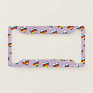 Rainbow Heart Pattern License Plate Frame