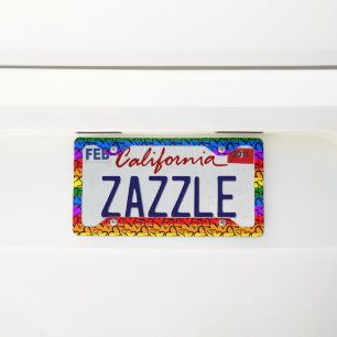 Rainbow Heart Pattern License Plate Frame