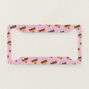 Rainbow Heart Pattern License Plate Frame