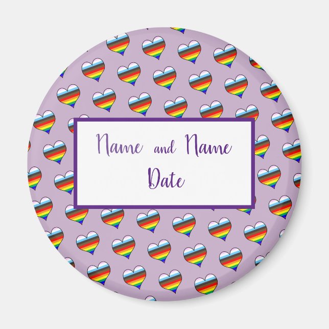 Rainbow Heart Pattern Magnet (Front)
