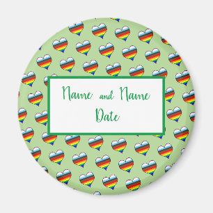 Rainbow Heart Pattern Magnet