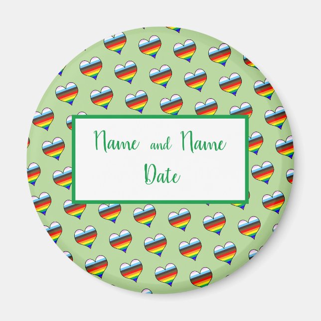 Rainbow Heart Pattern Magnet (Front)