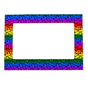 Rainbow Heart Pattern Magnetic Frame