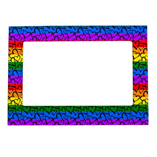 Rainbow Heart Pattern Magnetic Frame (Front)
