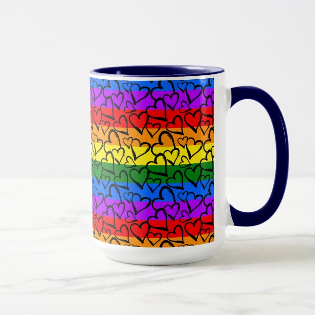 Rainbow Heart Pattern Mug (Right)