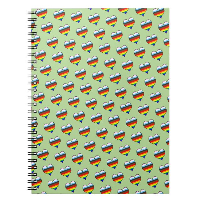 Rainbow Heart Pattern Notebook (Front)