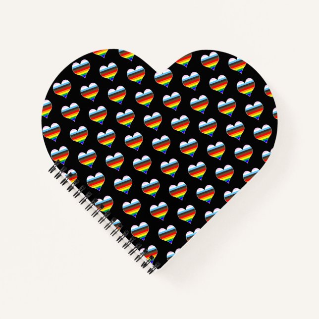 Rainbow Heart Pattern Notebook (Front)