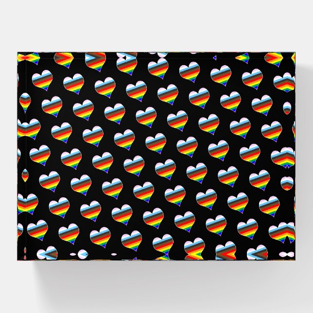 Rainbow Heart Pattern Paperweight (Front)
