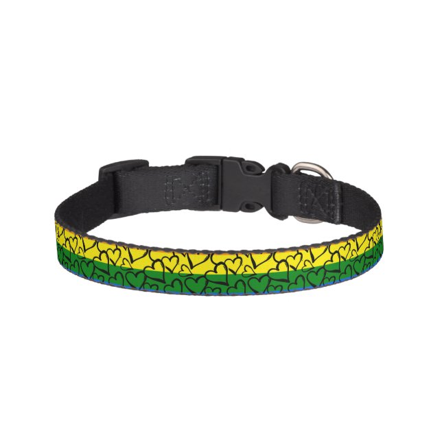 Rainbow Heart Pattern Pet Collar (Front)