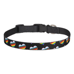 Rainbow Heart Pattern Pet Collar