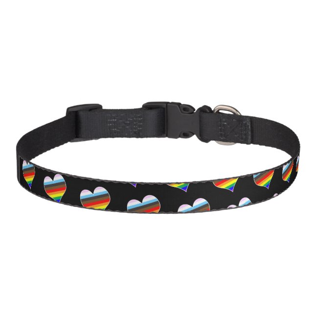 Rainbow Heart Pattern Pet Collar (Front)