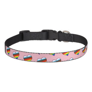 Rainbow Heart Pattern Pet Collar