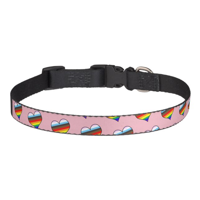 Rainbow Heart Pattern Pet Collar (Front)