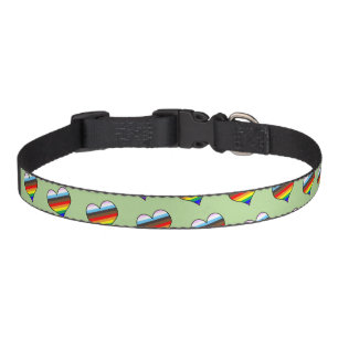 Rainbow Heart Pattern Pet Collar