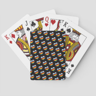 Rainbow Heart Pattern Poker Cards