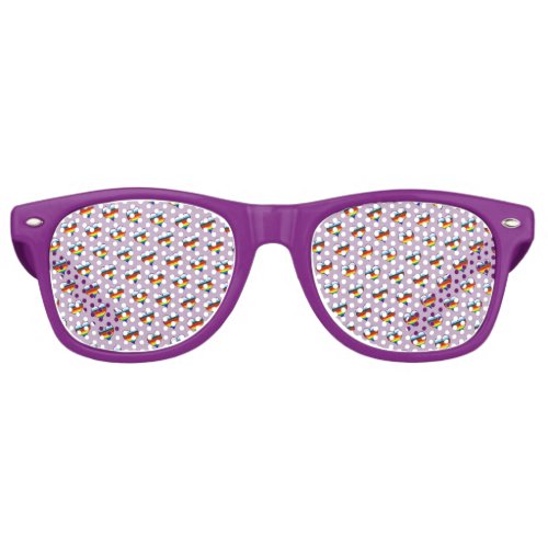 Rainbow Heart Pattern Retro Sunglasses