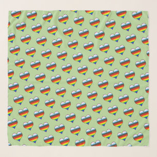 Rainbow Heart Pattern Scarf
