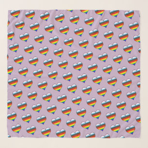 Rainbow Heart Pattern Scarf