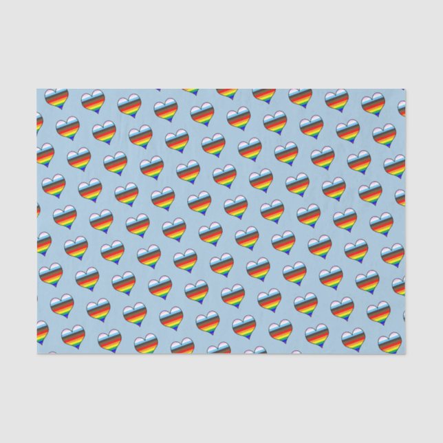 Rainbow Heart Pattern Tissue Paper (Front)