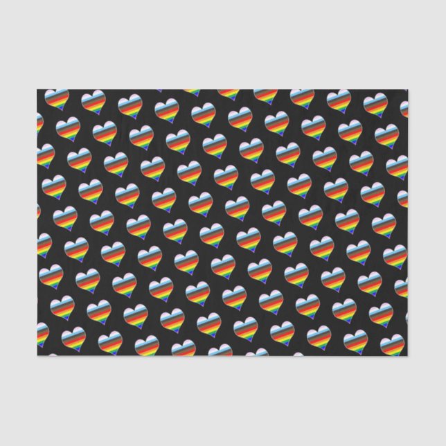 Rainbow Heart Pattern Tissue Paper (Front)