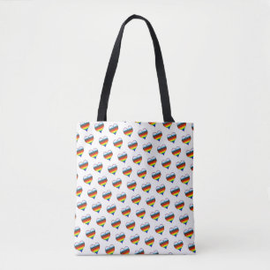 Rainbow Heart Pattern Tote Bag