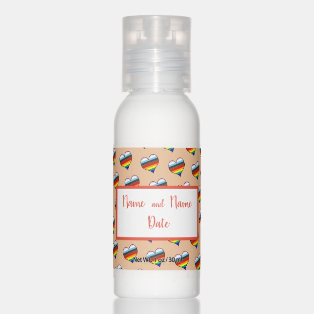 Rainbow Heart Pattern Travel Bottle Set Hand Lotio Lotion (Front)