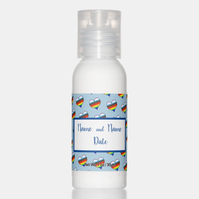 Rainbow Heart Pattern Travel Bottle Set Hand Lotio Lotion (Front)