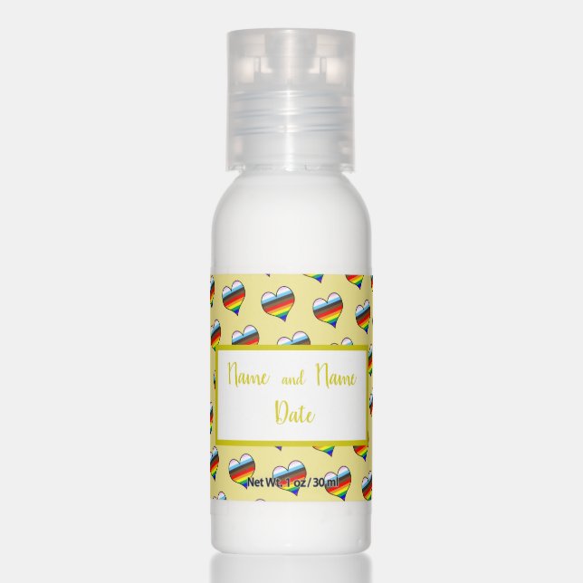 Rainbow Heart Pattern Travel Bottle Set Hand Lotion (Front)