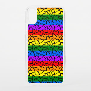 Rainbow Heart Pattern iPhone XS Case