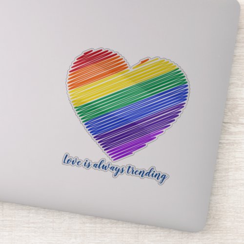 Rainbow heart Personalised  Laptop Sticker