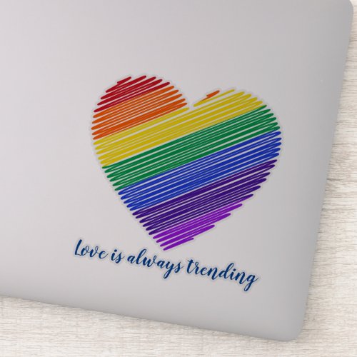 Rainbow heartpersonalised  Laptop Sticker