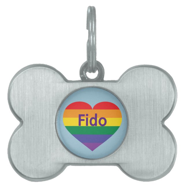 Rainbow Heart Pet Tag (Front)