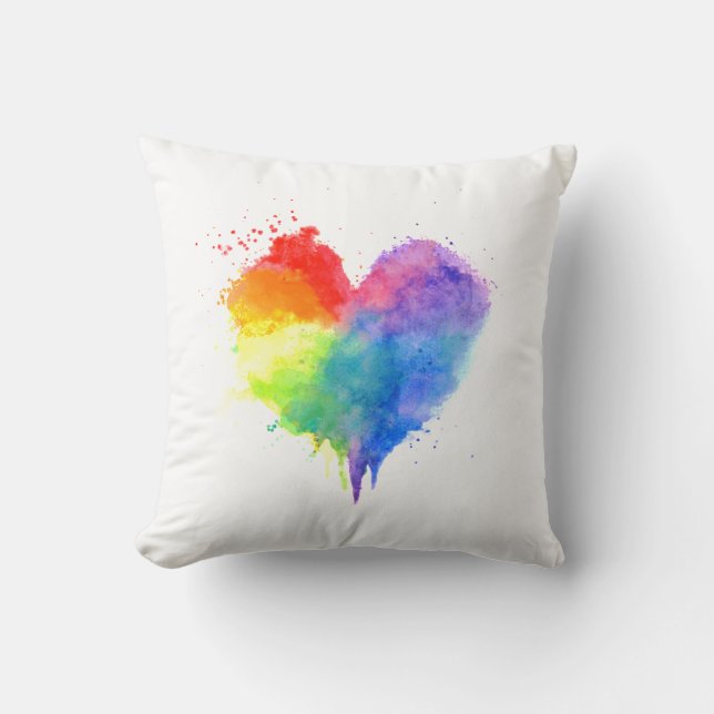 Rainbow Heart Pillow (Front)