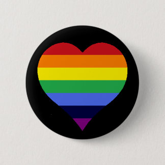 Rainbow Heart Pinback Button