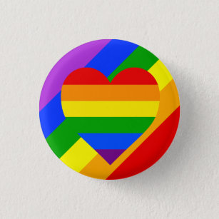 Pride Rainbow Heart Shaped Buttons (Pack of 25)