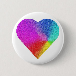 Rainbow Heart Pinback Button