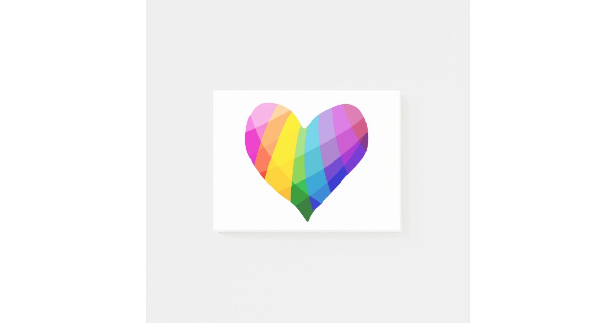 Cute Watercolor Rainbow Heart Post-it Notes, Zazzle