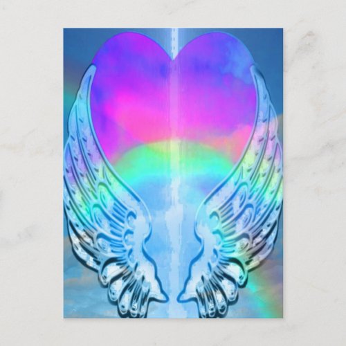 Rainbow Heart Postcard